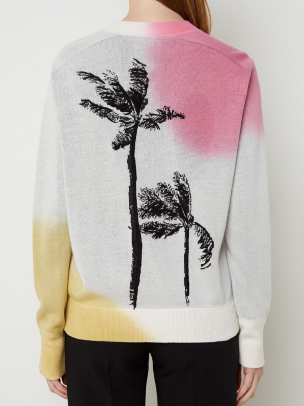 Zadig and Voltaire Montana Cosmo Palm Tree Tie Die Crewneck Sweater Medium